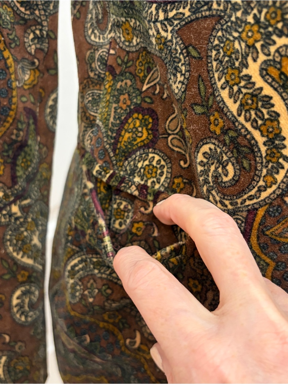 MARELLA Brown Velvet Paisley Open-Front Blazer - Size 12 - Picture 3 of 12